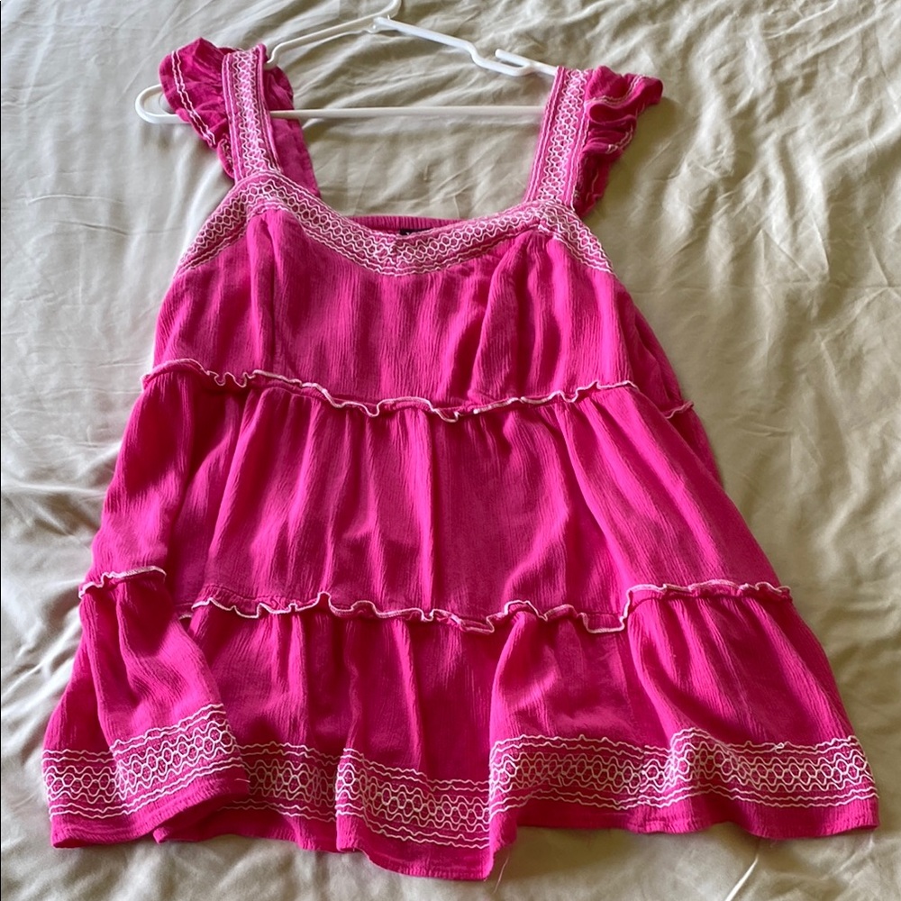 Torrid Fuchsia Ruffle Tank Top